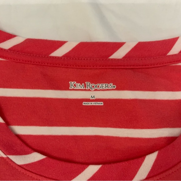 Kim Rogers Maxi Dress 
Size Medium 
Coral & White Stripe
Pockets 
Stretch - Picture 9 of 15